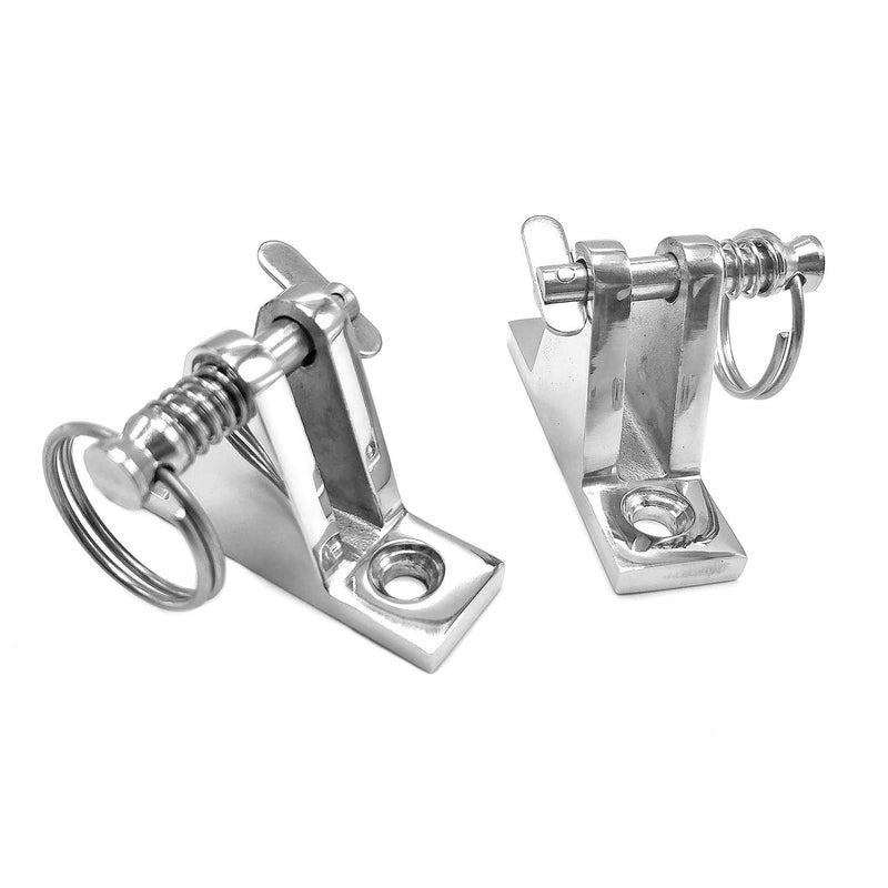 Amadget 2 Pack Bimini Top 90Â°Deck Hinge with Removable Pin, 316 Stainless Steel Marine Boat Hinge Mount Bimini Top Fitting Hardware - Image 3
